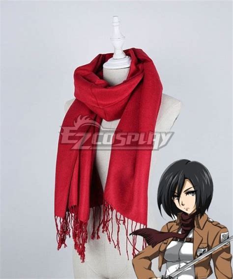 Shingeki no Kyojin Attack on Titan Mikasa Ackerman Mikasa Ackerman Scarf Cosplay Accessory Prop ...