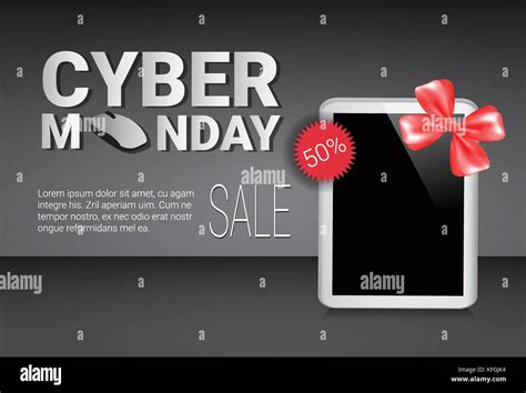 Cyber Monday Sale Template Banner Discounts On Modern Digital Tablets ...