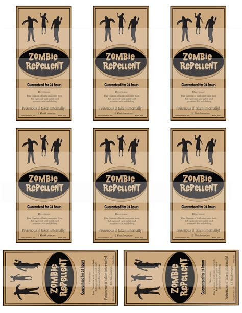 Halloween Zombie Label, Zombie Repellent Label, Halloween Label ...