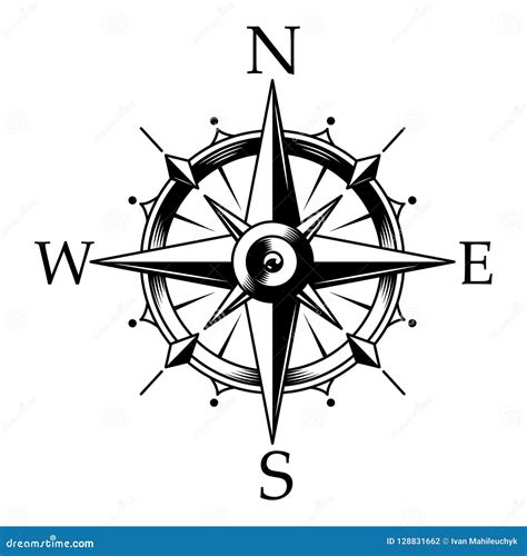 Vintage Wind Rose Nautical Compass Cartoon Vector | CartoonDealer.com #41430217