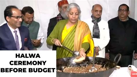 nirmala sitharaman: Watch: Nirmala Sitharaman conducts 'Halwa' ceremony ahead of Union Budget ...