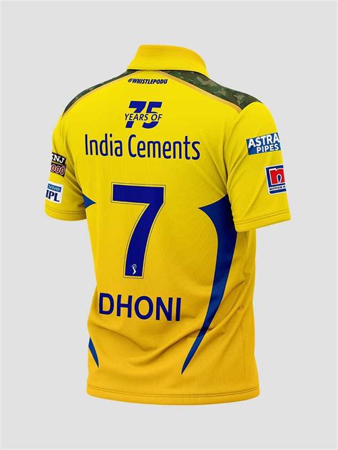 Buy CSK: Official Match Replica Full Sleeve 2021 (Dhoni 7) Jersey ...