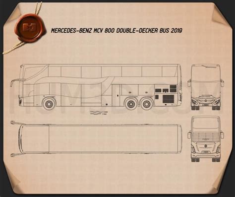 Double decker bus blueprint Download - Hum3D