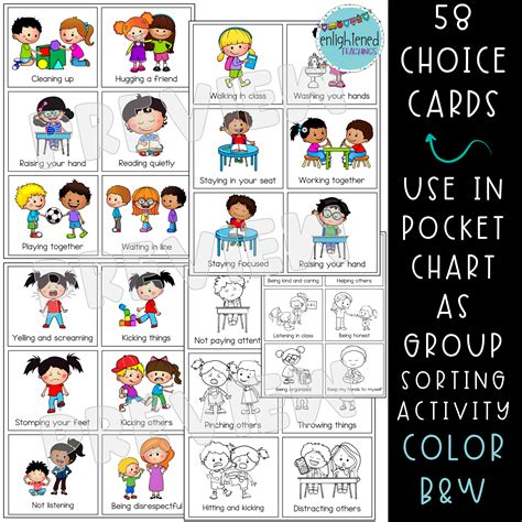 Good vs Bad Behavior, Behavior Card Sort, Making Good vs Bad Choices | Made By Teachers