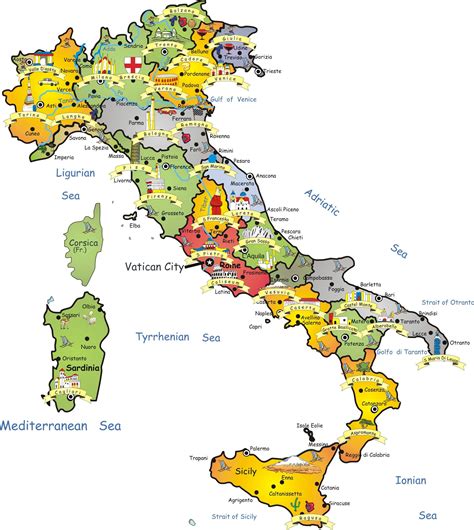 Tourist Map Of Italy With Cities - Jobie Lynelle