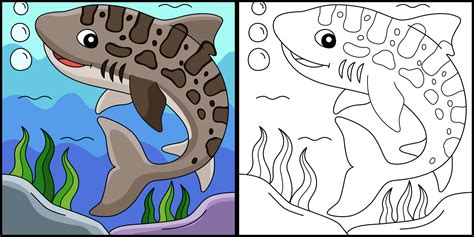 Leopard Shark Animal Coloring Page Illustration 7528127 Vector Art at Vecteezy