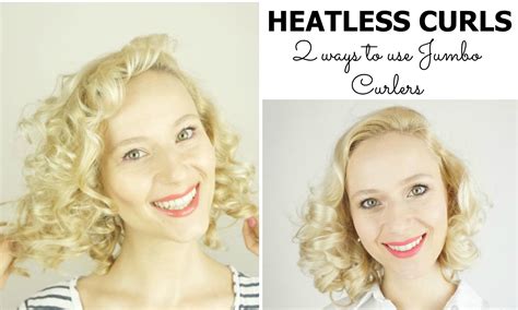 Heatless Curls over night! Two ways to use Jumbo Curlers - How to Curl Short Hair | How to curl ...