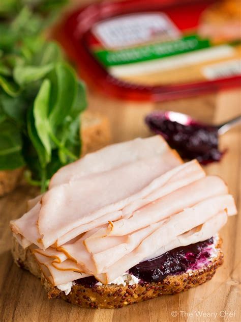 Turkey Sandwich with Goat Cheese and Jam - The Weary Chef