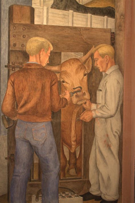 Holding a cow by its nose ring | Photo of a mural in Coit To… | Flickr