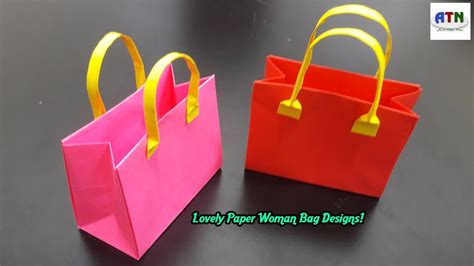 Origami Handmade Mini Paper Bags | DIY Paper Crafts | Origami Kids Bag ...