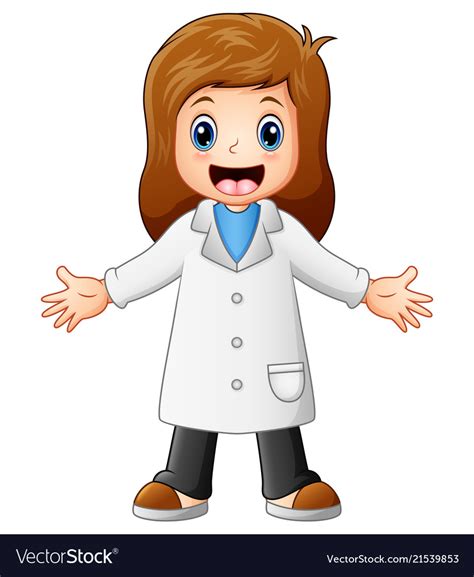 Happy cartoon female doctor Royalty Free Vector Image