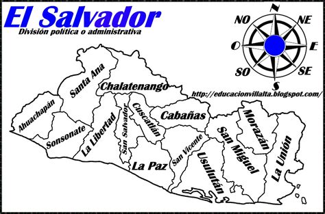 Mapa De El Salvador Con Sus Departamentos Cabeceras Y Municipios - Printable Online