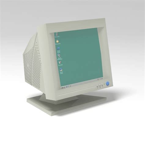 3d model of crt monitor