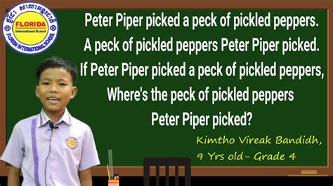 Tongue Twister for kid’s || Peter Piper Picked || - YouTube