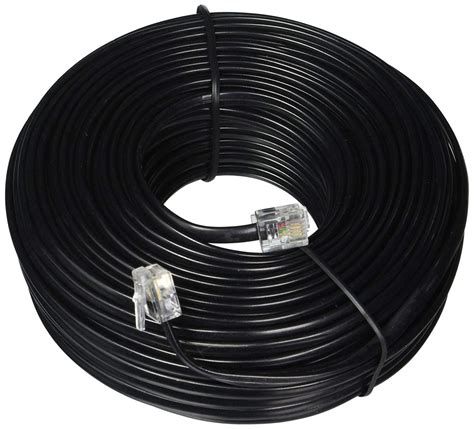 iMBAPrice 100 Feet Long Telephone Extension Cord Phone Cable Line Wire - Black - Walmart.com ...