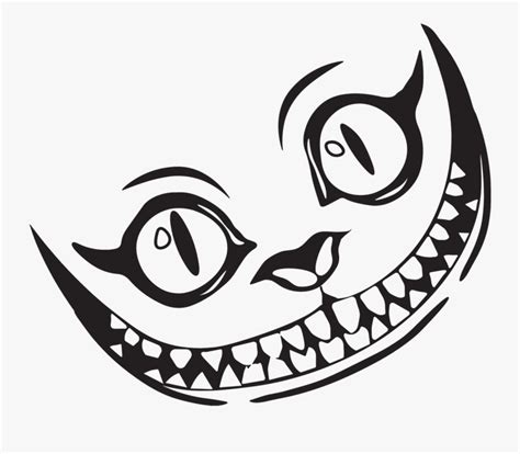 Transparent Grin Clipart - Cheshire Cat Smile Drawing , Free Transparent Clipart - ClipartKey