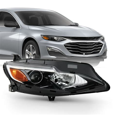 For 2019-2020 Chevy Malibu [Halogen Type] Projector Chrome Headlight ...