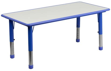 47.25'' Adjustable Height Rectangular Blue Plastic Activity Table from ...