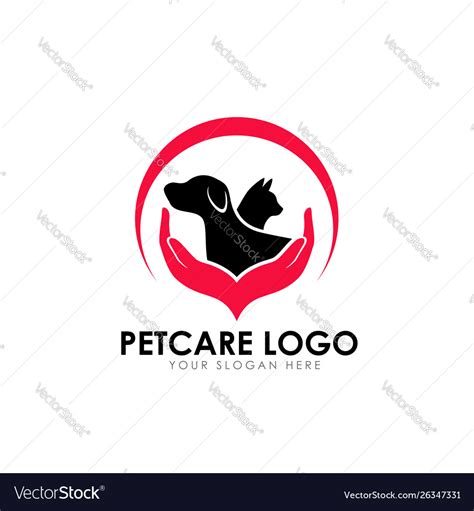 Pet care logo design template cat and dog Vector Image