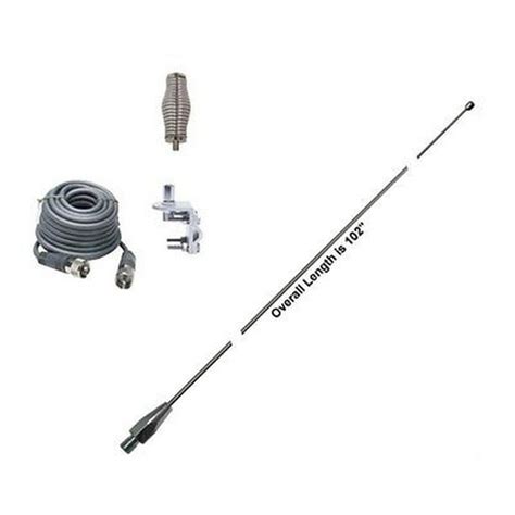 HUSTLER 102" WHIP CB Ham Antenna Stainless Steel,18ft RG8X COAX, SPRING & MOUNT - Walmart.com ...