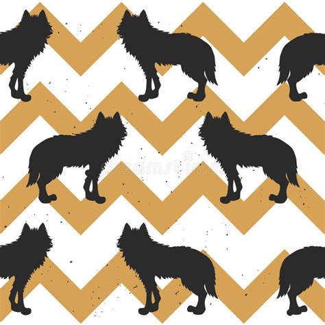 Wolf cool seamless pattern stock vector. Illustration of background - 47430616