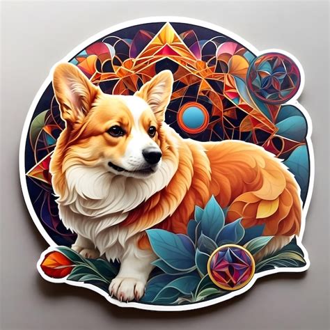 Premium AI Image | dog with art design created with Generative AI