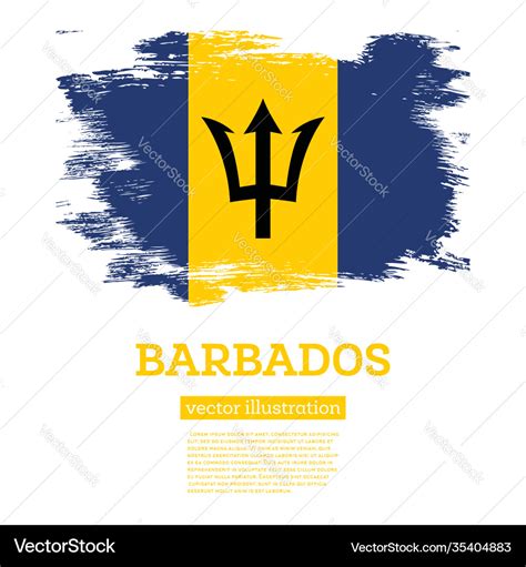 Barbados flag with brush strokes independence day Vector Image