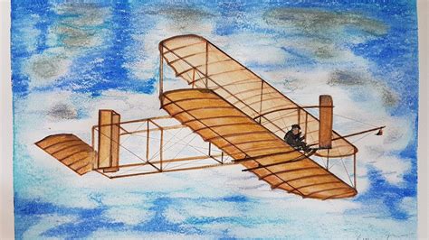 THE FIRST AIRPLANE 1903, Speed Drawing - YouTube