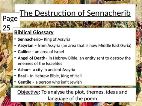 The Destruction of Sennacherib GCSE Edexcel Conflict Poetry Anthology ...