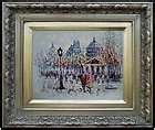 Oil Painting Street Paris with Eiffel Tower on Canvas 36x48