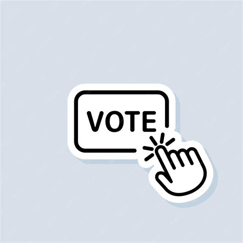 Premium Vector | Vote sticker. online vote icon. hand click on vote ...