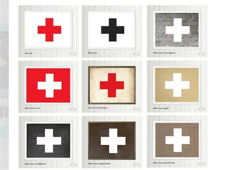 Swiss Cross Poster 9 Colors 6 Sizes Swiss Army Logo Red | Etsy