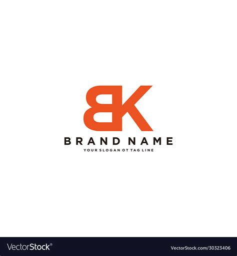 Letter bk logo design Royalty Free Vector Image