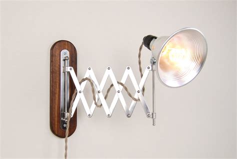 Accordion Wall Lamp with Wood Backplate 6 Metal Shade