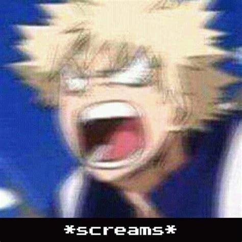 Reaction image Boku no hero academia Bakugou screams | Bacio anime, Foto, Disegno ragazze