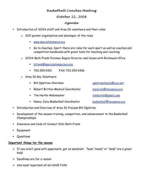 Basketball Coaches Meeting October 22, 2008 Agenda Introduction ...