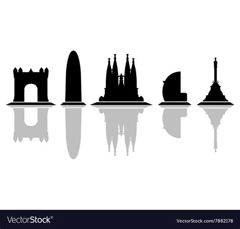 Barcelona skyline Royalty Free Vector Image - VectorStock