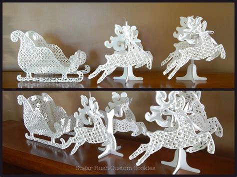 Royal Icing Sleigh and Reindeer | Royal icing templates, Royal icing ...