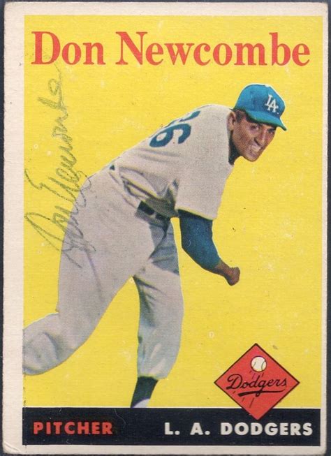 1958 Topps Don Newcombe autograph | Old baseball cards, Baseball ...