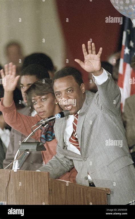 Wilson Goode, right, and his wife Velma, left, wave to supporters after Goode won mayoral ...