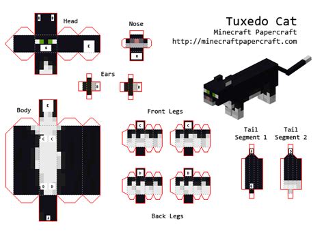 Papercraft Tuxedo Cat | Regalos de minecraft, Minecraft para armar ...