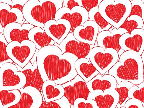 Red doodled valentine heart PPT Backgrounds, Red doodled valentine heart ppt photos, Red doodled ...