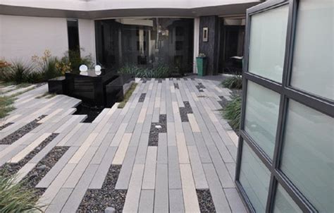 Modern-Landscape-with-Concrete-Plank-Paver-Patio | Modern landscaping, Patio pavers design ...