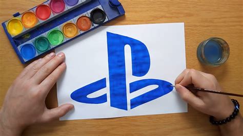 How to draw the PlayStation logo - YouTube