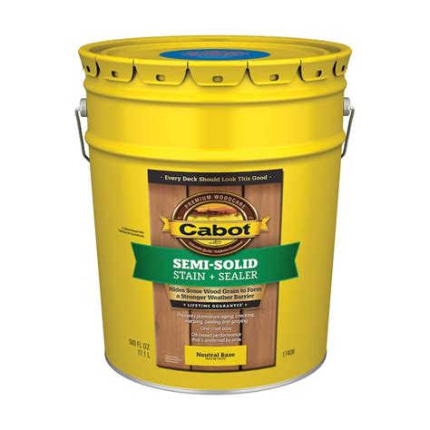 Cabot Neutral Base Semi-Solid Exterior Wood Stain and Sealer (5-Gallon ...