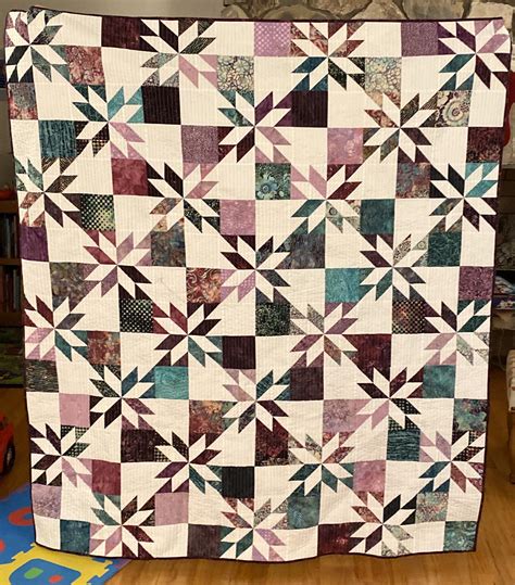 Hunter star quilt ready to be gifted! Thanks for the feedback regarding ...