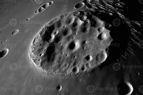 The surface of the planet Mercury with craters from asteroids. Outer space. Generative AI ...