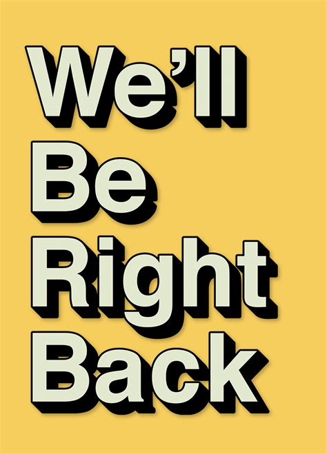 Be Right Back Sign Printable