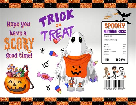 Halloween Inspired Chip Bag Template CANVA Editable - Etsy