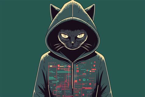 Cat hacker vector illustration 22329364 Vector Art at Vecteezy